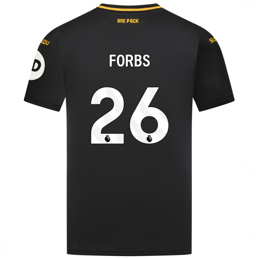 Niño Fútbol Camiseta Carlos Forbs #26 Negro 2ª Equipación 2024/25 Argentina