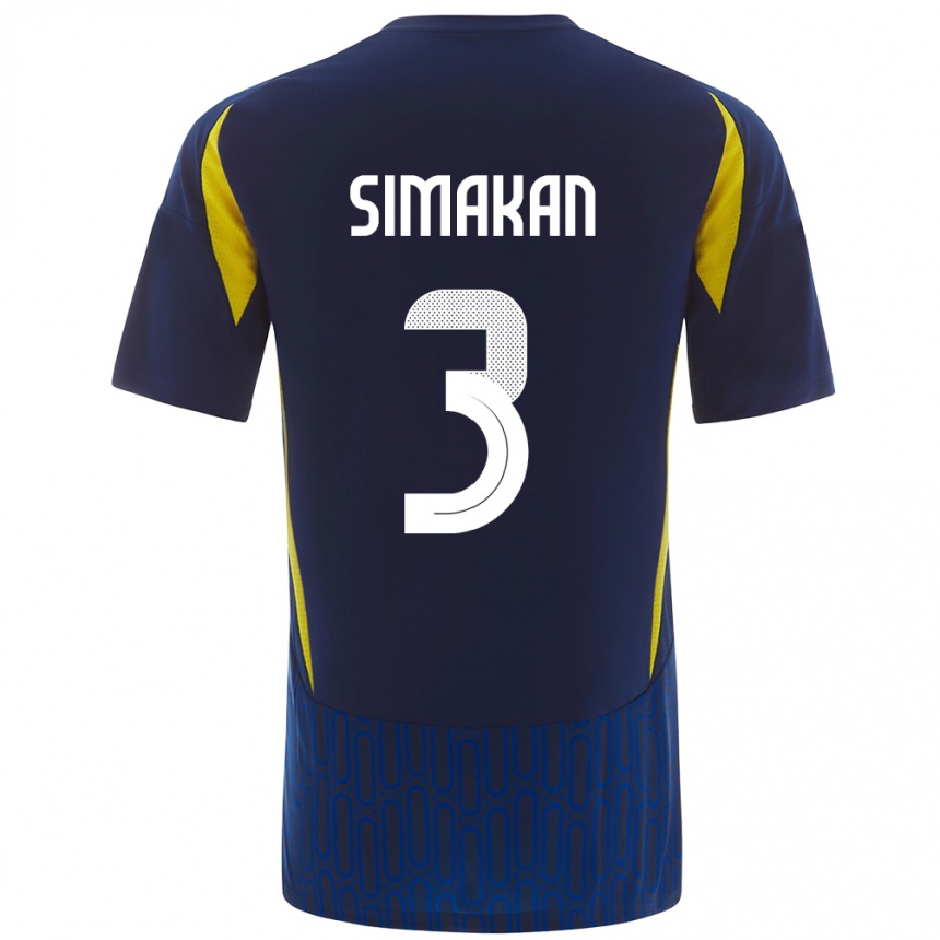 Niño Fútbol Camiseta Mohamed Simakan #3 Azul Amarillo 2ª Equipación 2024/25 Argentina