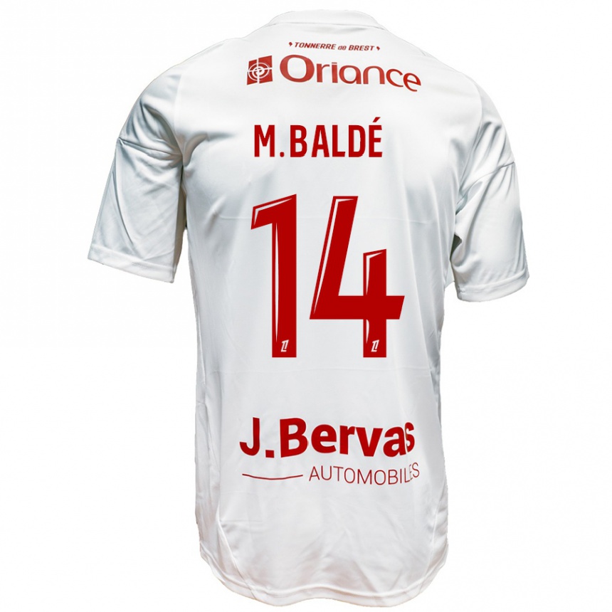 Niño Fútbol Camiseta Mama Baldé #14 Blanco Rojo 2ª Equipación 2024/25 Argentina