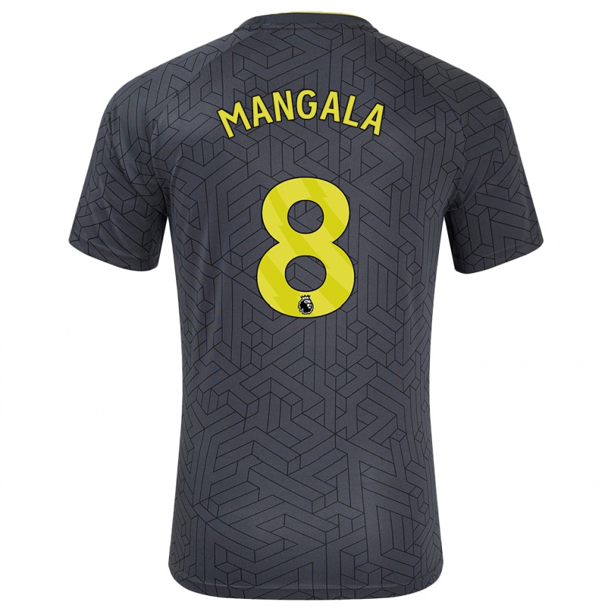 Niño Fútbol Camiseta Orel Mangala #8 Negro Amarillo 2ª Equipación 2024/25 Argentina