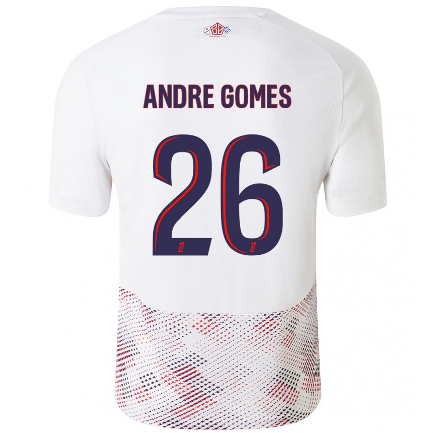 Niño Fútbol Camiseta André Gomes #26 Blanco Azul Real 2ª Equipación 2024/25 Argentina