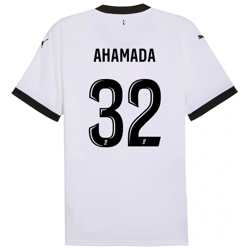 Niño Fútbol Camiseta Naouirou Ahamada #32 Blanco Negro 2ª Equipación 2024/25 Argentina