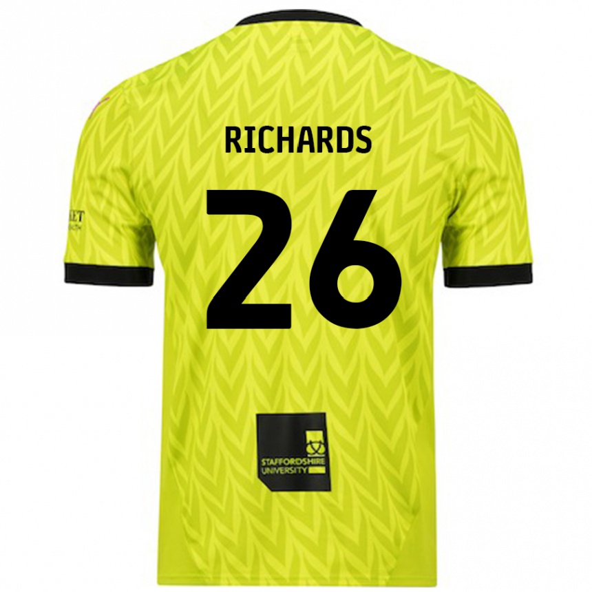 Niño Fútbol Camiseta Rico Richards #26 Verde Fluorescente 2ª Equipación 2024/25 Argentina