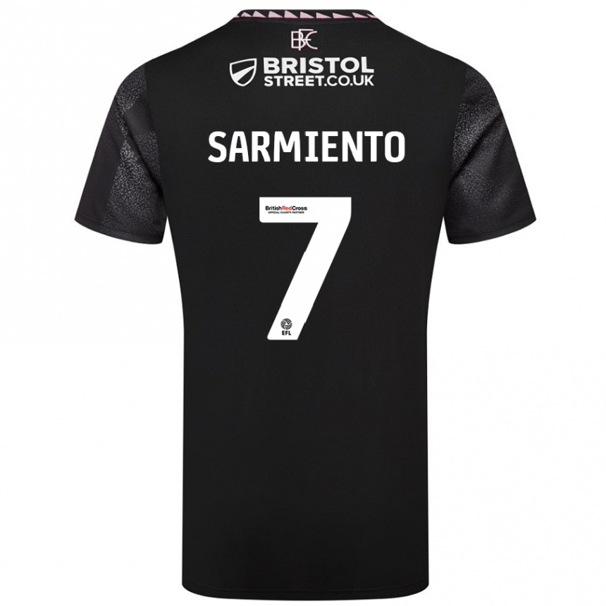 Niño Fútbol Camiseta Jeremy Sarmiento #7 Negro 2ª Equipación 2024/25 Argentina