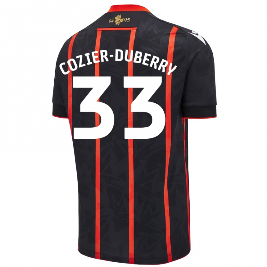 Niño Fútbol Camiseta Amario Cozier-Duberry #33 Negro Rojo 2ª Equipación 2024/25 Argentina