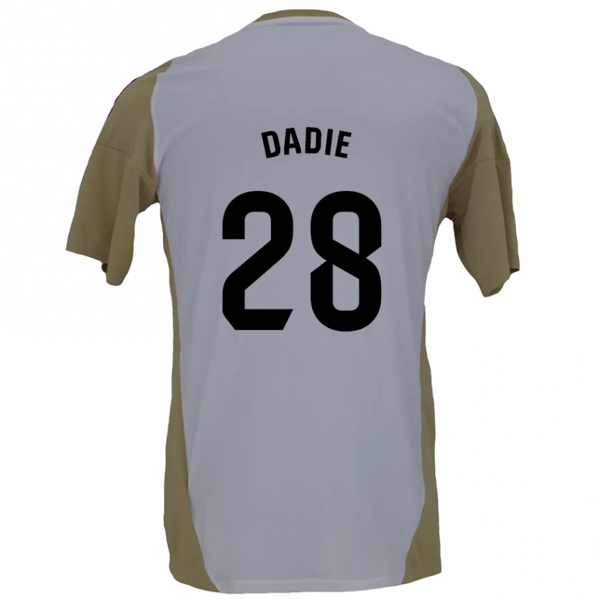 Niño Fútbol Camiseta Alberto Dadie #28 Marrón Blanco 2ª Equipación 2024/25 Argentina