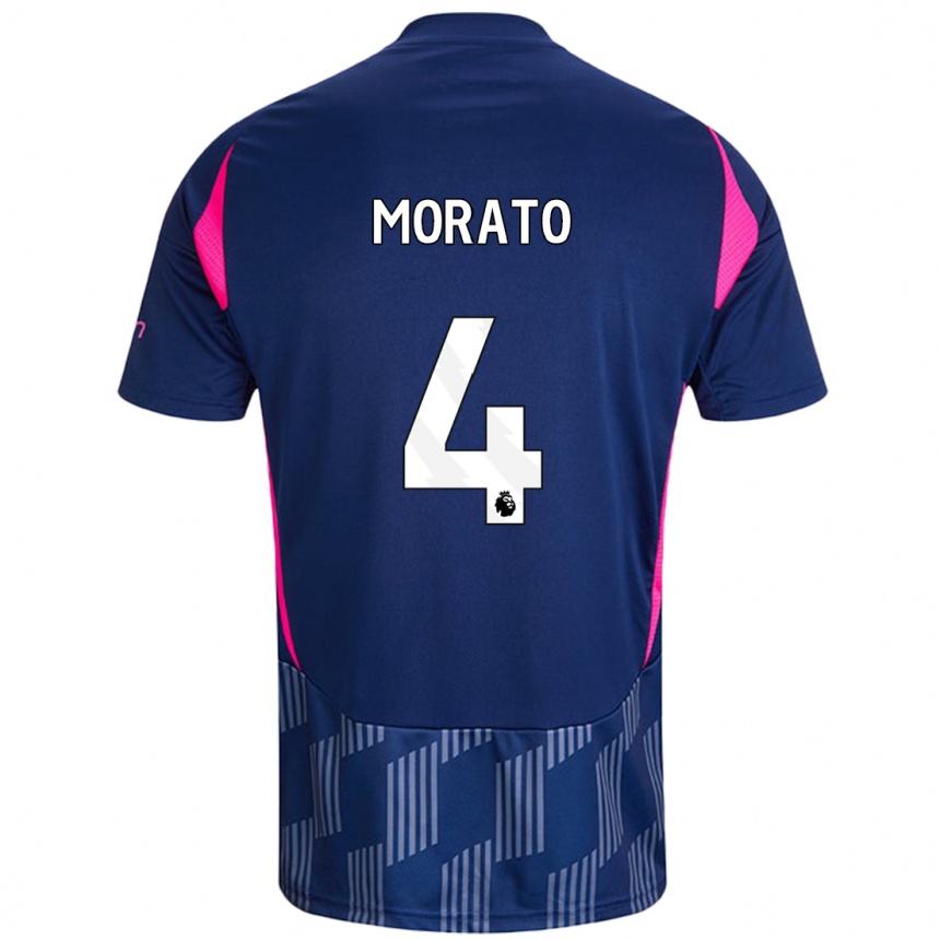 Niño Fútbol Camiseta Morato #4 Azul Real Rosa 2ª Equipación 2024/25 Argentina