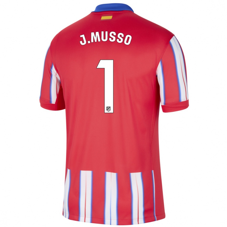 Niño Fútbol Camiseta Juan Musso #1 Rojo Blanco Azul 1ª Equipación 2024/25 Argentina