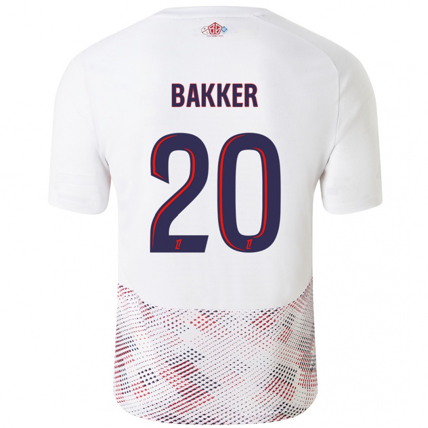 Niño Fútbol Camiseta Mitchel Bakker #20 Blanco Azul Real 2ª Equipación 2024/25 Argentina