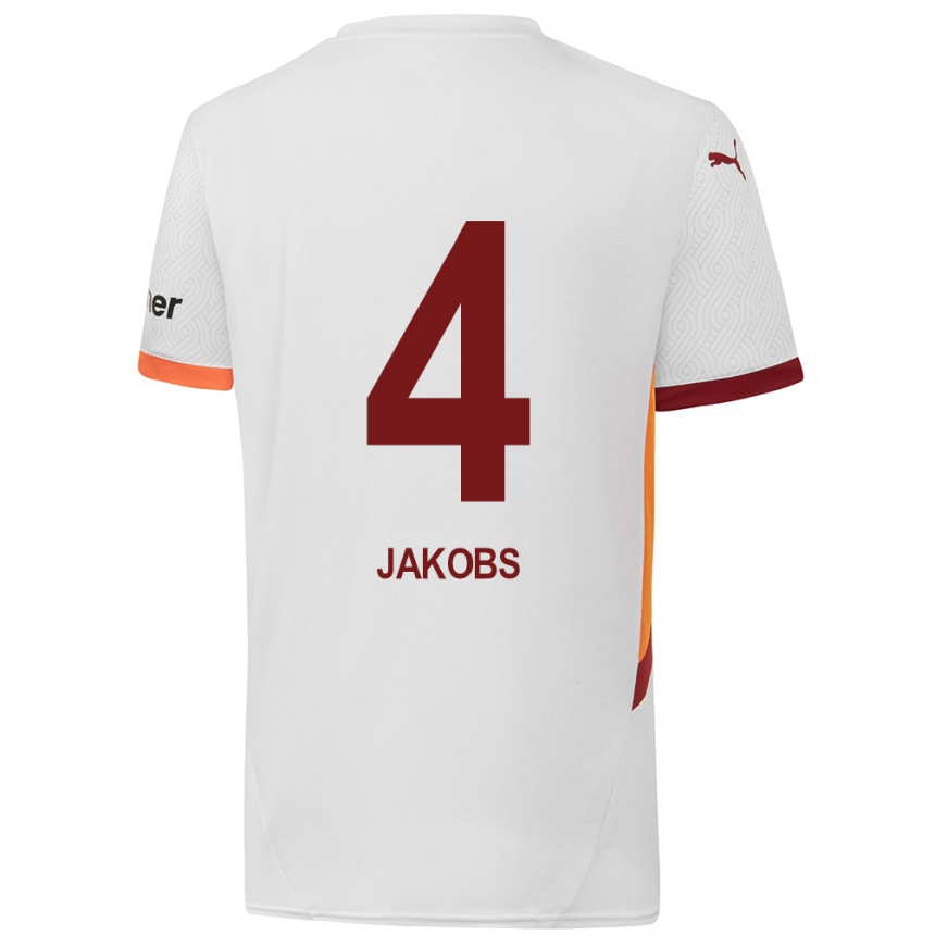 Niño Fútbol Camiseta Ismail Jakobs #4 Blanco Amarillo Rojo 2ª Equipación 2024/25 Argentina