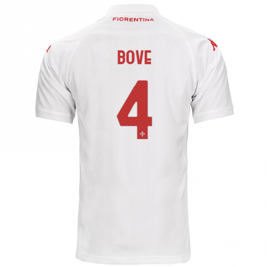 Niño Fútbol Camiseta Edoardo Bove #4 Blanco 2ª Equipación 2024/25 Argentina