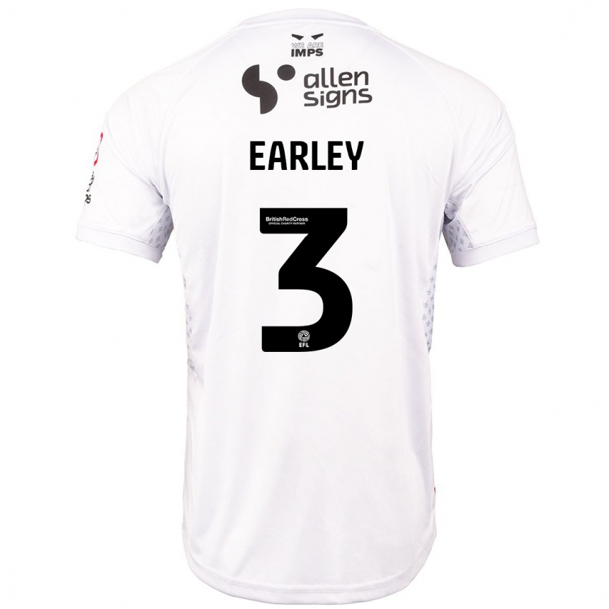 Niño Fútbol Camiseta Saxon Earley #3 Rojo Blanco 2ª Equipación 2024/25 Argentina