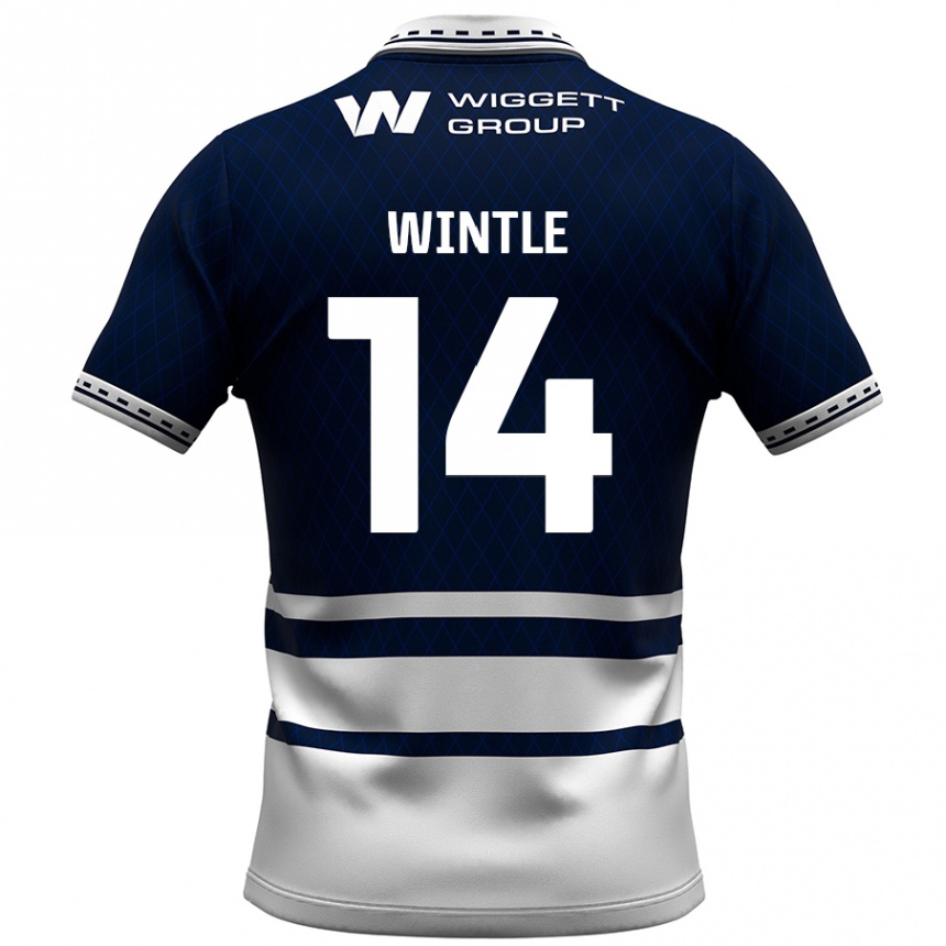 Niño Fútbol Camiseta Ryan Wintle #14 Azul Marino Blanco 1ª Equipación 2024/25 Argentina