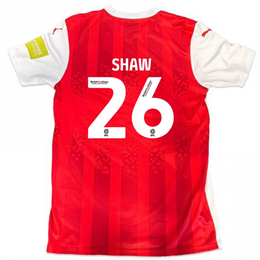 Niño Fútbol Camiseta Liam Shaw #26 Rojo Blanco 1ª Equipación 2024/25 Argentina