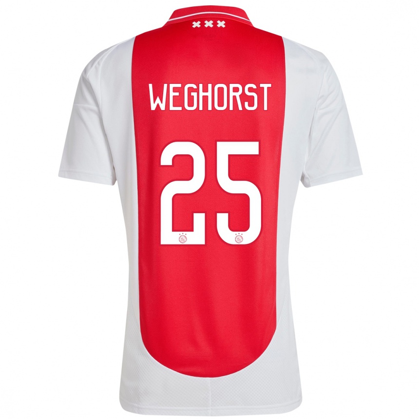 Niño Fútbol Camiseta Wout Weghorst #25 Rojo Blanco 1ª Equipación 2024/25 Argentina