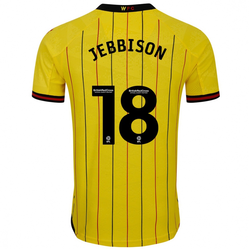 Niño Fútbol Camiseta Daniel Jebbison #18 Amarillo Negro 1ª Equipación 2024/25 Argentina