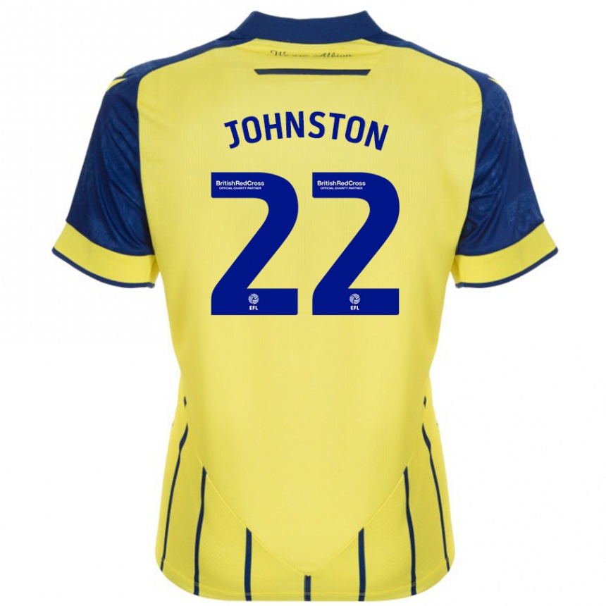 Niño Fútbol Camiseta Mikey Johnston #22 Amarillo Azul 2ª Equipación 2024/25 Argentina