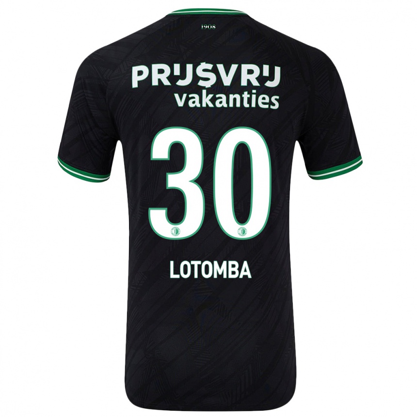 Niño Fútbol Camiseta Jordan Lotomba #30 Negro Verde 2ª Equipación 2024/25 Argentina