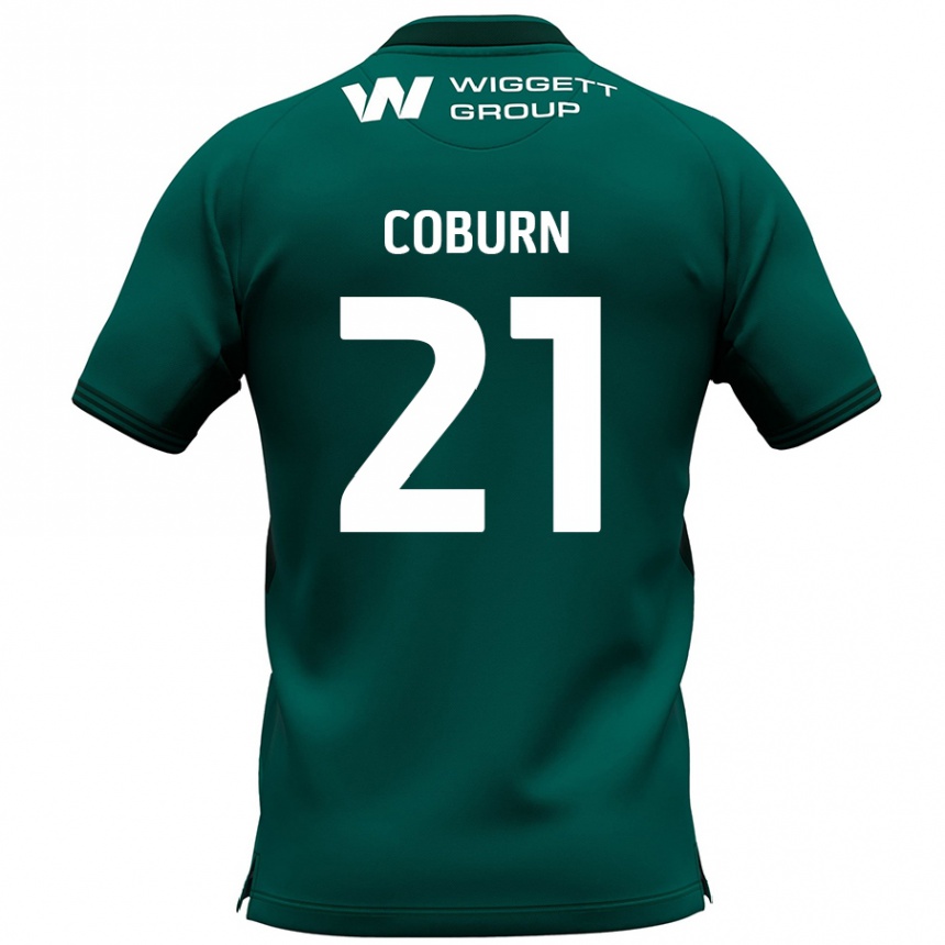 Niño Fútbol Camiseta Josh Coburn #21 Verde 2ª Equipación 2024/25 Argentina