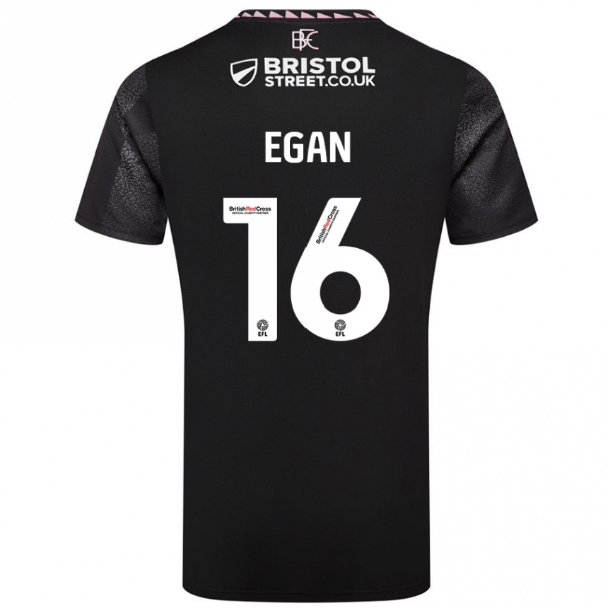 Niño Fútbol Camiseta John Egan #16 Negro 2ª Equipación 2024/25 Argentina