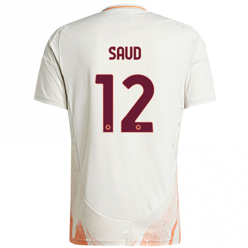 Niño Fútbol Camiseta Saud Abdulhamid #12 Crema Blanco Naranja 2ª Equipación 2024/25 Argentina