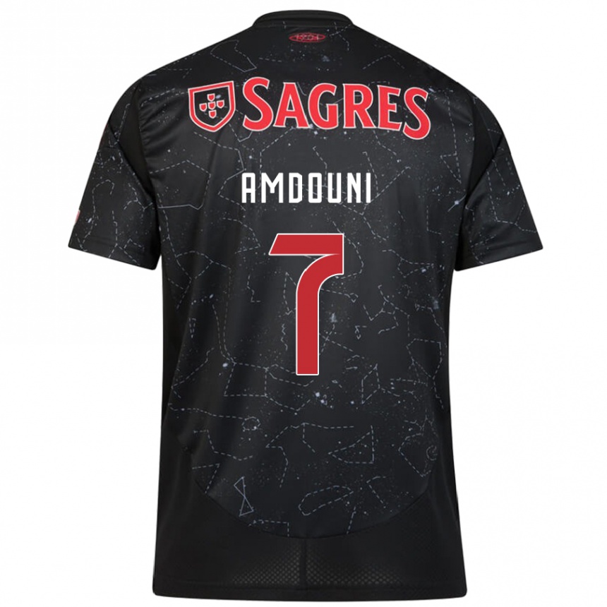 Niño Fútbol Camiseta Zeki Amdouni #7 Negro Rojo 2ª Equipación 2024/25 Argentina