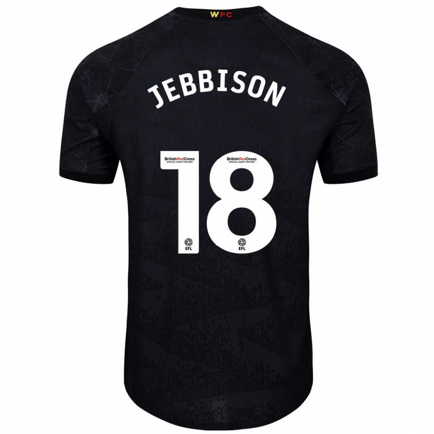 Niño Fútbol Camiseta Daniel Jebbison #18 Negro Blanco 2ª Equipación 2024/25 Argentina