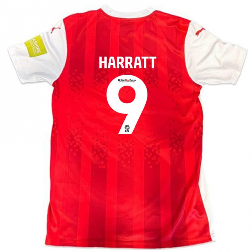 Niño Fútbol Camiseta Kian Harratt #9 Rojo Blanco 1ª Equipación 2024/25 Argentina