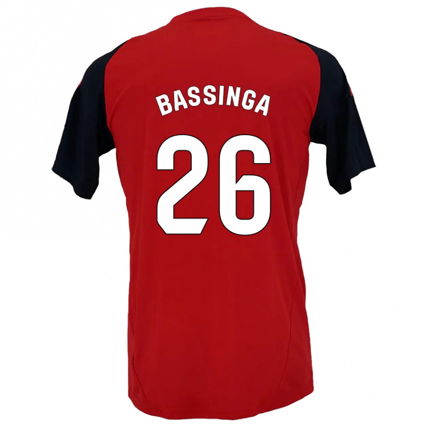 Niño Fútbol Camiseta Aboubacar Bassinga #26 Rojo Negro 1ª Equipación 2024/25 Argentina