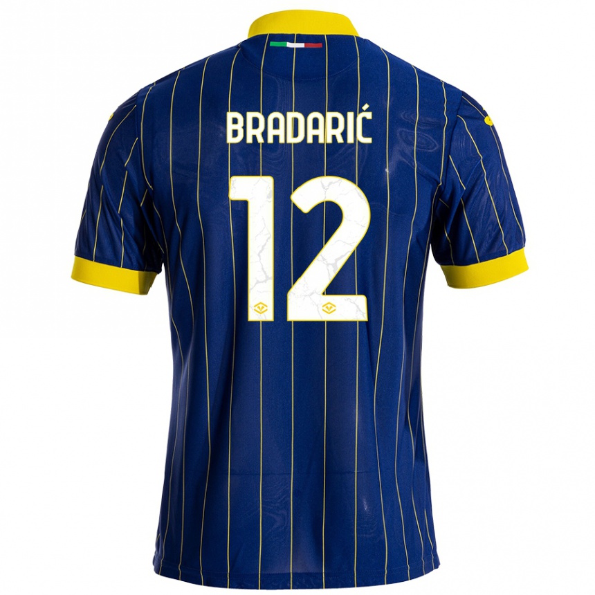 Niño Fútbol Camiseta Domagoj Bradarić #12 Azul Amarillo 1ª Equipación 2024/25 Argentina