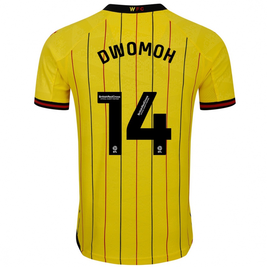 Niño Fútbol Camiseta Pierre Dwomoh #14 Amarillo Negro 1ª Equipación 2024/25 Argentina