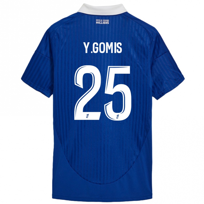 Niño Fútbol Camiseta Yoni Gomis #25 Azul Blanco 1ª Equipación 2024/25 Argentina