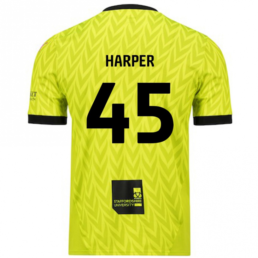 Niño Fútbol Camiseta Rekeem Harper #45 Verde Fluorescente 2ª Equipación 2024/25 Argentina