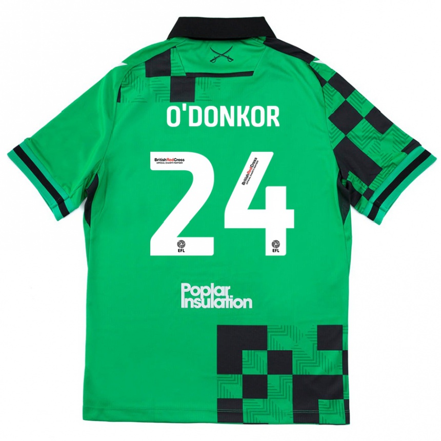 Niño Fútbol Camiseta Gatlin O'donkor #24 Verde Negro 2ª Equipación 2024/25 Argentina