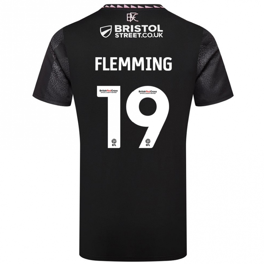 Niño Fútbol Camiseta Zian Flemming #19 Negro 2ª Equipación 2024/25 Argentina