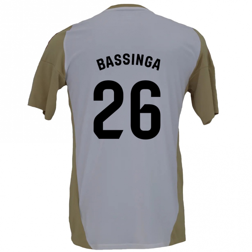 Niño Fútbol Camiseta Aboubacar Bassinga #26 Marrón Blanco 2ª Equipación 2024/25 Argentina