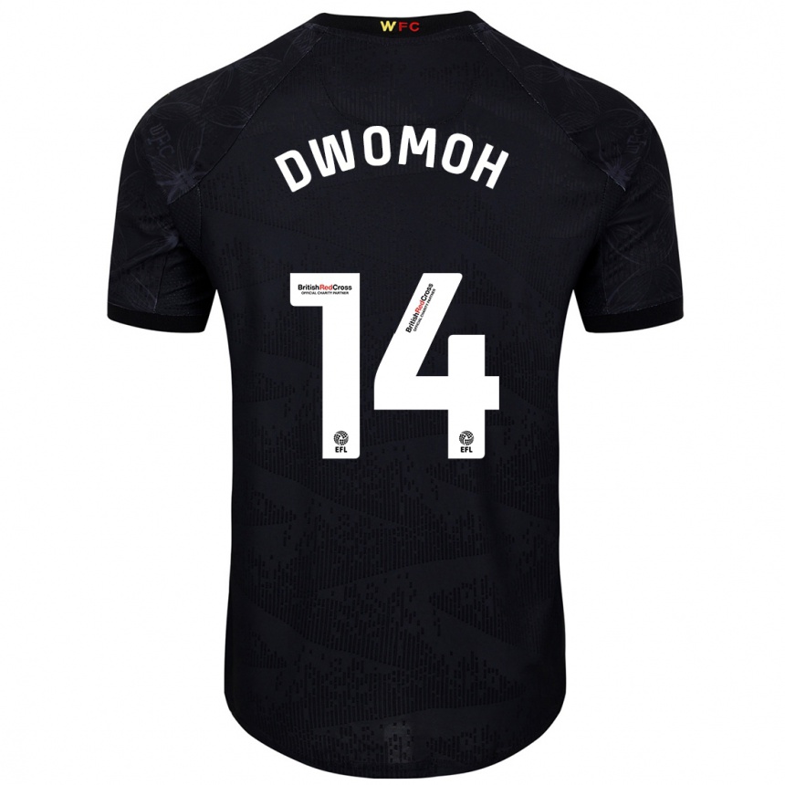 Niño Fútbol Camiseta Pierre Dwomoh #14 Negro Blanco 2ª Equipación 2024/25 Argentina