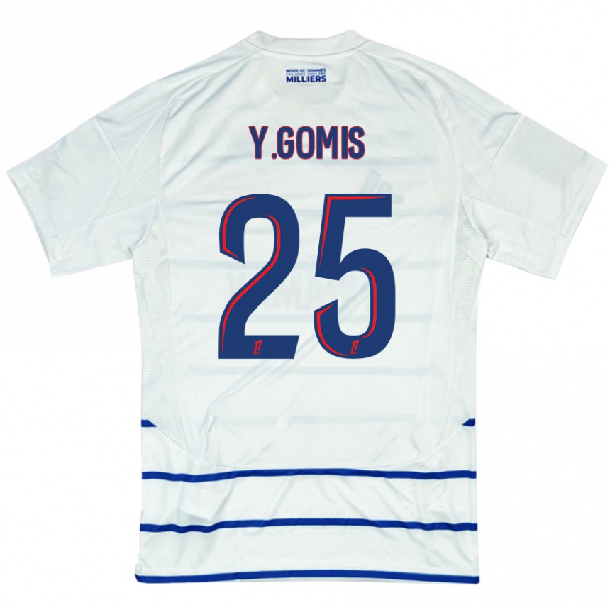 Niño Fútbol Camiseta Yoni Gomis #25 Blanco Azul 2ª Equipación 2024/25 Argentina