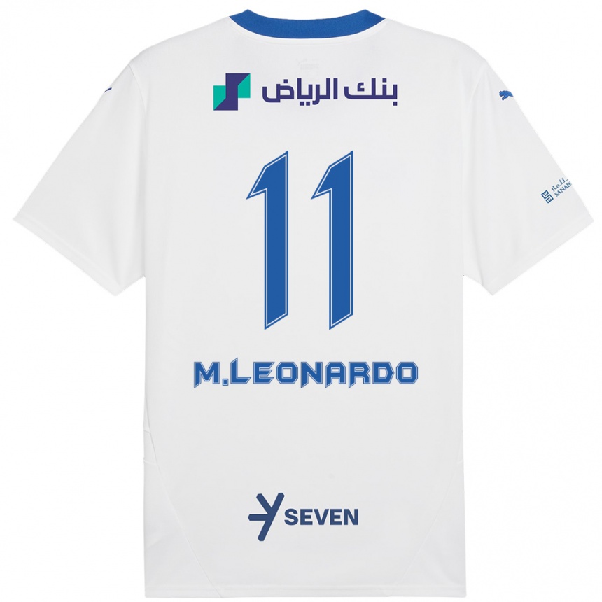 Hombre Fútbol Camiseta Marcos Leonardo #11 Blanco Azul 2ª Equipación 2024/25 Argentina