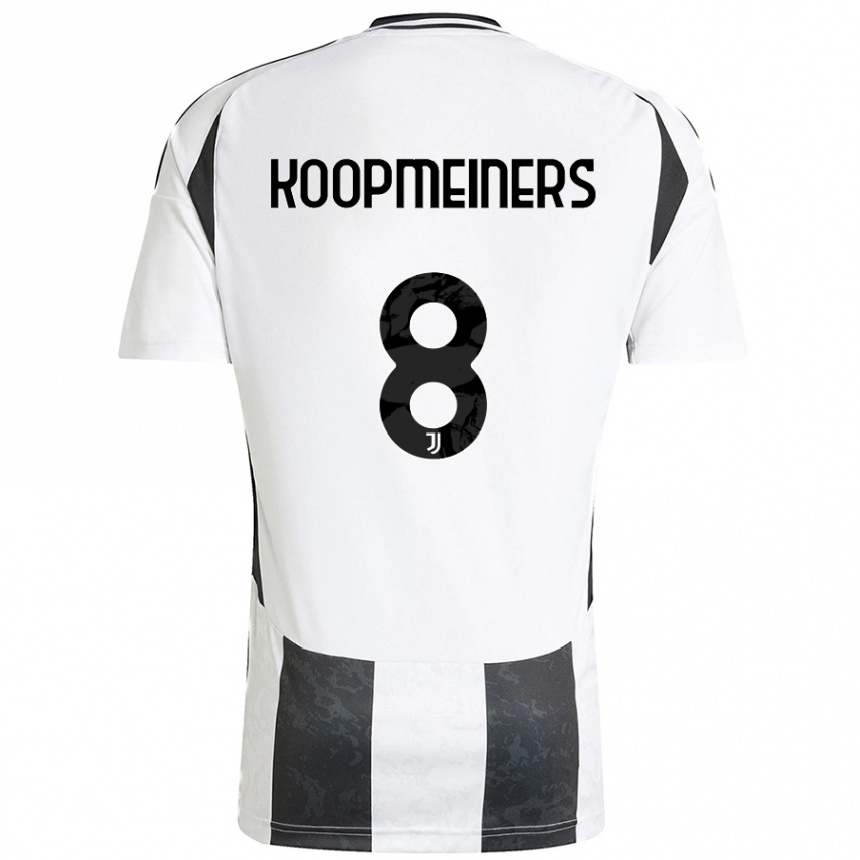 Hombre Fútbol Camiseta Teun Koopmeiners #8 Blanco Negro 1ª Equipación 2024/25 Argentina