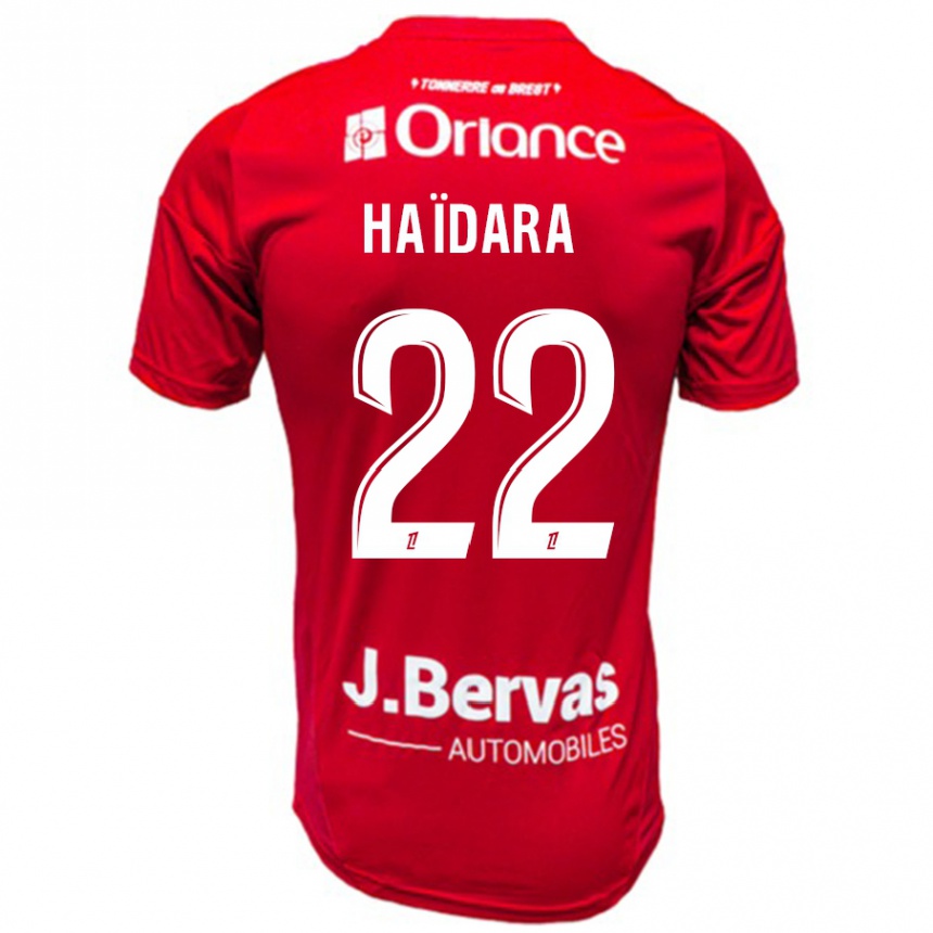 Hombre Fútbol Camiseta Massadio Haidara #22 Rojo Blanco 1ª Equipación 2024/25 Argentina