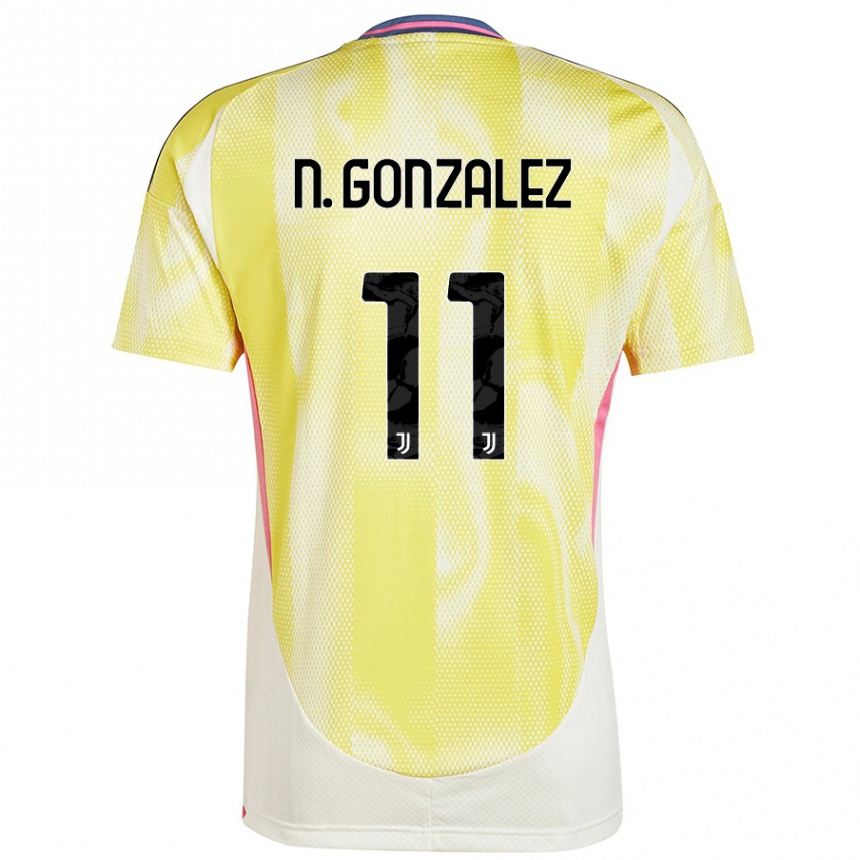 Hombre Fútbol Camiseta Nicolás González #11 Amarillo Solar 2ª Equipación 2024/25 Argentina