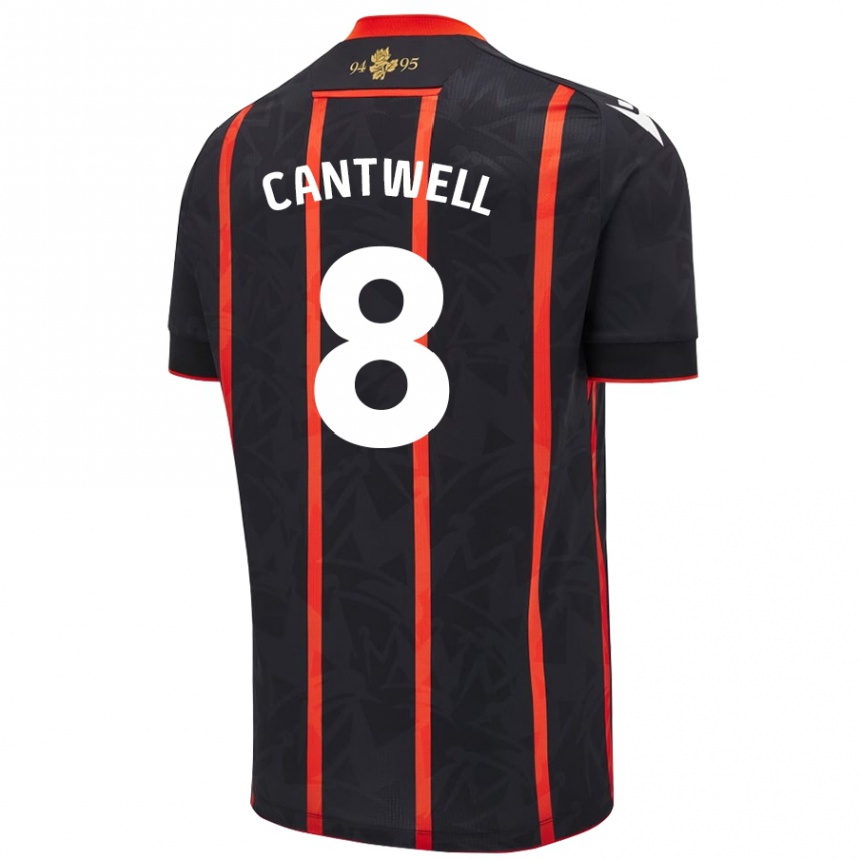 Hombre Fútbol Camiseta Todd Cantwell #8 Negro Rojo 2ª Equipación 2024/25 Argentina