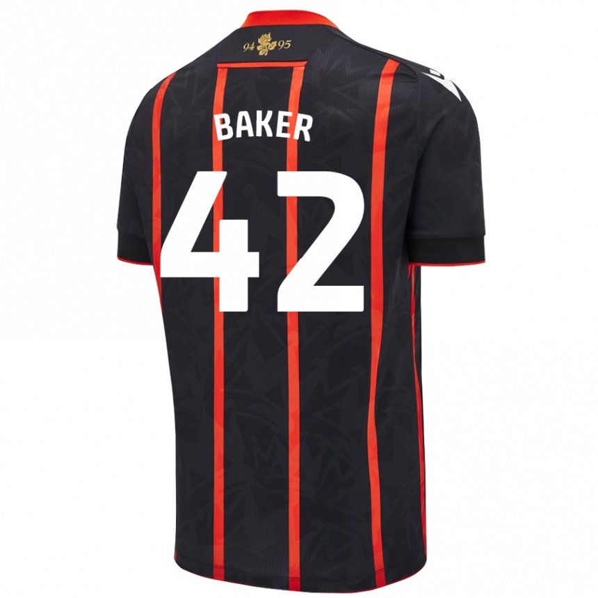 Hombre Fútbol Camiseta Lewis Baker #42 Negro Rojo 2ª Equipación 2024/25 Argentina