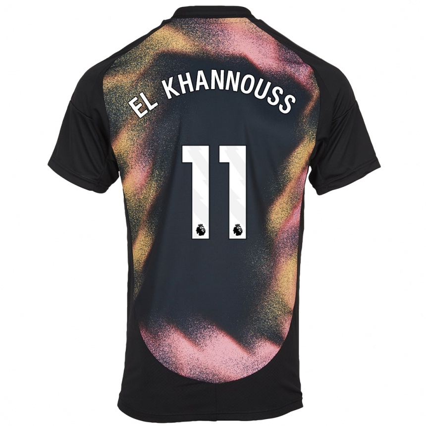 Hombre Fútbol Camiseta Bilal El Khannouss #11 Negro Blanco 2ª Equipación 2024/25 Argentina